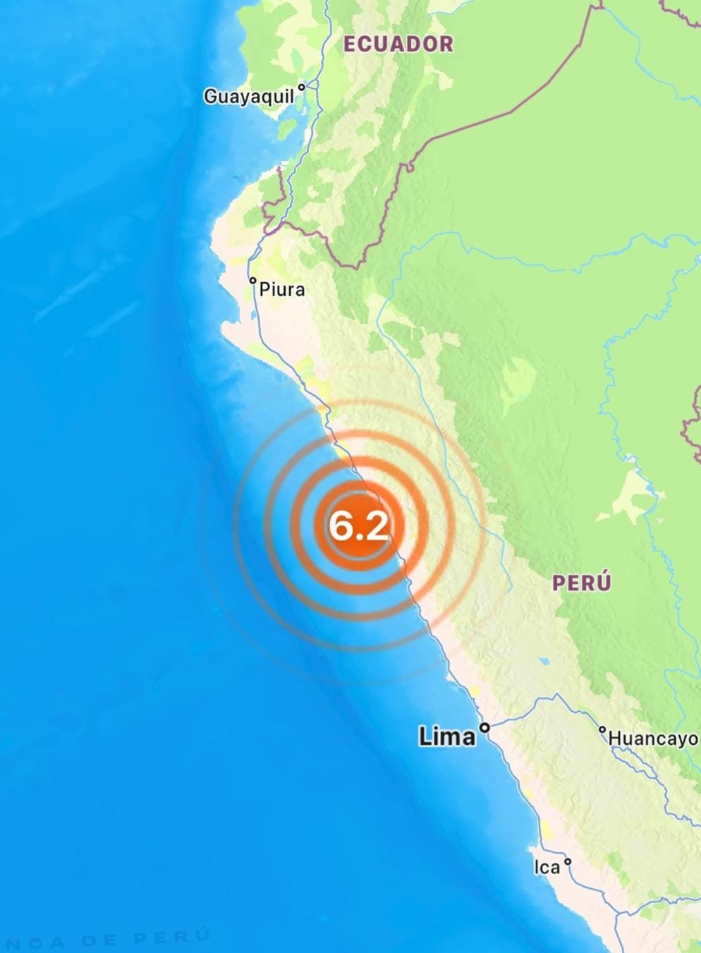 Sismo sacude costas peruanas