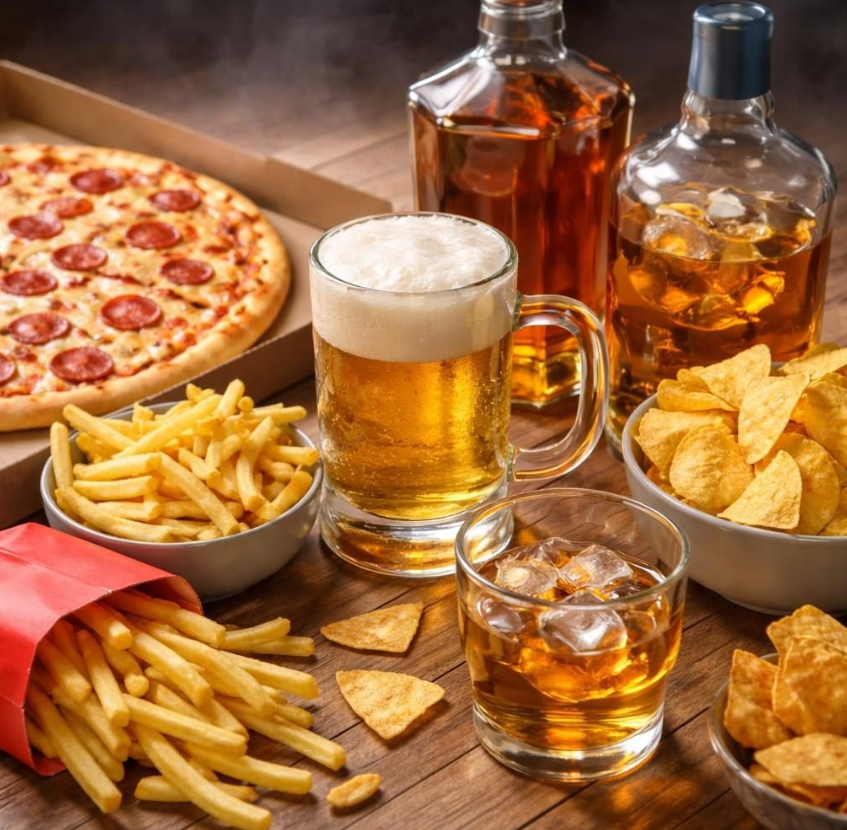 Científicos descubren por qué el alcohol provoca antojos de comida chatarra
