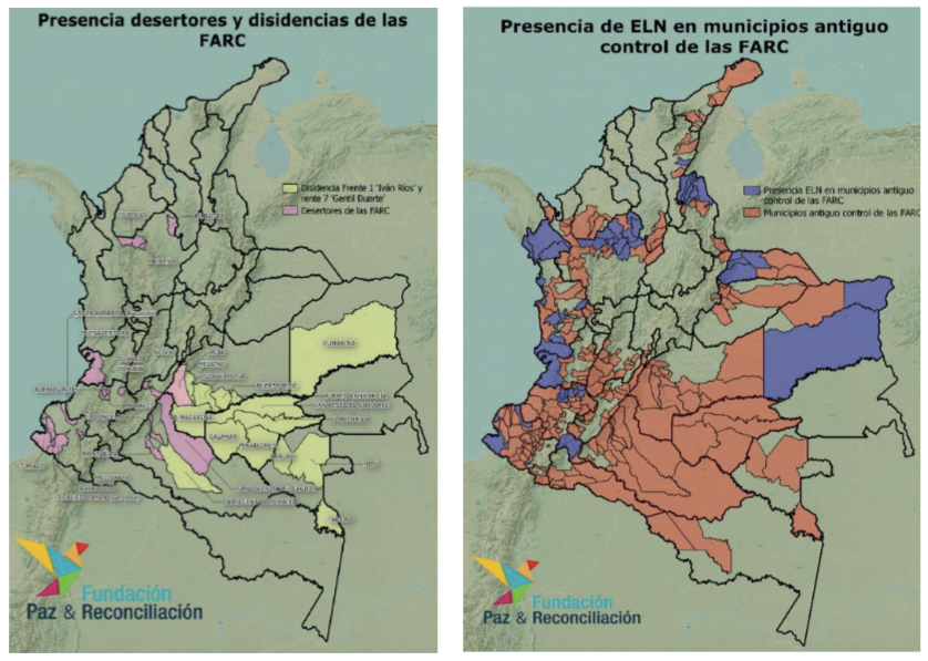 Mapa disidencias Farc